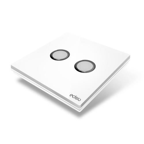 EFCW-W2 - Interrupteur Diamond Blanc 2 touches base blanche  
